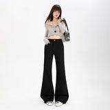 Early Spring Retro Nostalgic Micro-Horn Loose Thin Not Leg Horn Jeans Women's Elastic Slime