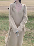 Things And Soft Long Knit Coat / All-In-One Skirt