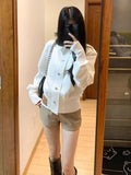 Spring And Autumn Korean High-Grade White Collar Jacket Thin Coat Women's New Loose Short Top