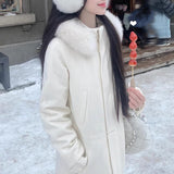 Lp Snow Suit! Popular Return To The Field & New Pink Fabric Wool All-Fectred Heavy Industry Coat