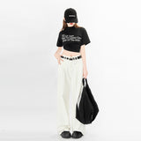 Mali Spring And Autumn 2025 New High Waist Open Bags Of Flided Design Loose Broad Legged Trousers