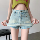 Light Blue Denim Shorts Women 2025 Summer New High-Waisted Super Sexy Fashion Thin Design Babes Skirts