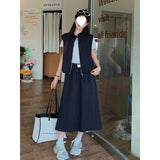 Summer New Large-Size Leisure Light And Breathable Vest Body Masked Skirt Temperament Commuting Two Sets