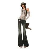 26Th Ootd!| Vintage Micro-Rare Jeans Autumn And Winter Slim Slimming Low-Rise Water Wash Black And Gray Pants