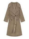 [Korean Drama Female Two Wind] High Sense Big Collar Double Buckle Collar Collar Collar Collar Collar With Long Wind Coat