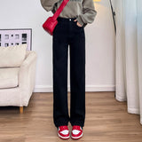 9592 High-Rise Wide-Legged Jeans Women 2025 New Pear-Shaped Body Thinning Narrow Version Of Straight Pants Thin
