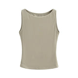 Vintage Black Sling Vest Wears Summer New Sleeveless T-Shirt Short Bottom Top