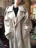 Clutocracy Wind Jacket 2.0 Windcoat Women's Long Spring And Autumn High-End Sense Korean Coat Small White