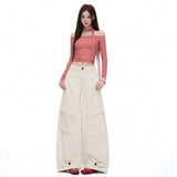 2026 Autumn Retro | Multi-Pocket Design | Loose Broad-Legged Workwear Jeans Women Yichun