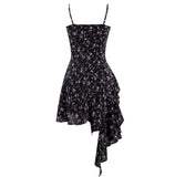 Pure French Floral Sling Skirt Spring Summer New Niche Design Babes Waist Crumb Dress