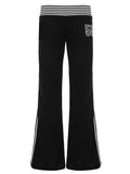 Autumn And Winter New Basic Simple Wide-Sided Striped Low-Rise Leisure Pants Women's Match Digital Sweatpants
