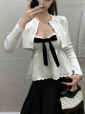 Gubao Girl's Knitted Open-Shirted Sling Suit Early Autumn Wearing A Short Coat Coat Women's Autumn