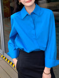 [Urban Architect] Korean White Shirt Woman Commuting Workplace Wearing Loose Temperament Top
