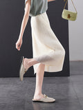 Special Counter Quality 2026 Summer New Fashion Temperament High Waist Thin Toothpick Folding Straight Body Skirt Female Thin