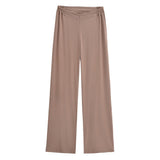 Purely Want Girl V-Shaped Waist-Hanging Feeling Modale Zip Thin Slacks Home Fitness Pants Wide Leg Trousers New