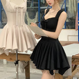 Rose Life Four Meters Skirt Princess Dress Bow Gold Feeling Sleeveless Short Dress