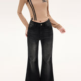 Micro-Rac Cowboy Trousers Slimming 2025 New Girls Autumn And Winter Drag Floor Comfortable Pocket Design