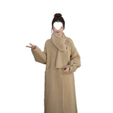 2025 Autumn And Winter New Loose Design Scarf Wool Hand Sewing Coat Woman