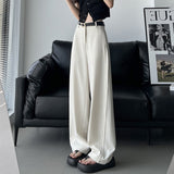 Real Shooting! 2025 New Good Wear Lulu Simple High-End Vertical Barrel Thin Scissors Trousers Slacks Gray