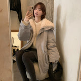 Korean Version Of Winter Retro Loose Inner Lamb Hair Thick Pie To Overcome Warm Cotton Coat Coat Coat 3 Colors