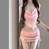 2026 New Swimsuit Sexy Fresh Lotus Bikini Three-Piece Thin Holiday Beach Soak Hot Spring Split