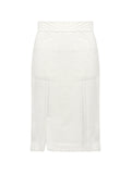 Coarse Pocket Hook Side Half Skirt Three-Dimensional Cut Hand-Woven Design Feel Half-Dress White