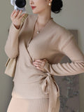 Qingtan Dong Beauty Paper Knitted Dress Suit Women's Autumn And Winter Temperament