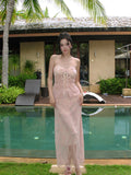 Thailand's New 2026 Island Holiday Photo Sexy Lace Breast Thoracic Skirt Three-Piece Swimsuit