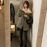 Korean Version Of Winter Retro Loose Inner Lamb Hair Thick Pie To Overcome Warm Cotton Coat Coat Coat 3 Colors