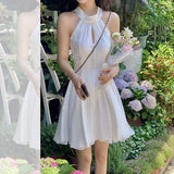 Desire Zurich Pure Desire Hanging Neck Ribbon Dress Women's Summer New Sleeveless Short Dress