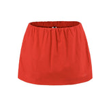 Wind Retro Red A-Dress Girl Summer New Hot Girl Thin Short Skirts Anti-Light Short Skirt
