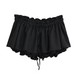 Ballet Style Leaves With Low Waist Half-Dress Summer Hottie Sexy Umbilong Twitching Rope Tight Waist A Short Skirt Girl