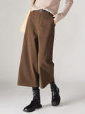 Specialty Quality Warm Eight-Point Broad Leg Pants 2025 Winter New Fashion Plus Thick Hairy Slacks Women's Pants