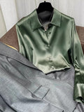 Sincere Cattle Goods! 40 Mme Heavy Heavy Silk Shirt Silk Silk Silk High-End Temperament Shirt Woman