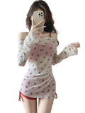 2026 Summer New Hooded Horned Split Swimsuit Women Three Sets Thin Fashion Yang Bow Bubble