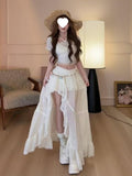 Love The Island Xia Seaside Bohemian Half-Dress Slings Irregular Dress Three-Piece Suit Woman