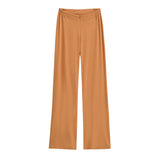 Purely Want Girl V-Shaped Waist-Hanging Feeling Modale Zip Thin Slacks Home Fitness Pants Wide Leg Trousers New