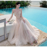 2026 New Girl Hand-Shake French Net Yarn Fish Bone Lace Embroidery Dress With Lotus Leaf Side Dress
