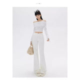 YC& Vintage Trumpet Trousers Slack Sleeves And Sweatpants Casual Winter & Regular