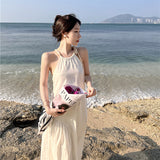 2025 Independent Design Handmade Rope Weaving Neck-Luck Holiday Dress Dress Seaside Holiday Dress