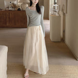 Pure Tupling Light Chinese Yarn Half Dress ~ Temperament Fairy Half-Dress Girl Spring And Summer New