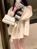 High Quality Double Smooth Wool Coat Temperament Wool Texture Coat