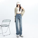 9592 High-Rise Wide-Legged Jeans Women 2025 New Pear-Shaped Body Thinning Narrow Version Of Straight Pants Thin