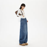 YC& Vintage Low-Rise Loose-Fitting Broad-Legged Trousers Autumn And Winter In Straight-Panel Pants Show Thin Jeans New Female New