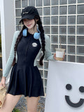 2026 New Swimsuit Lady Hot Spring Summer New Explosion Conservative Conjoined Flat Angles Thin Swimsuit