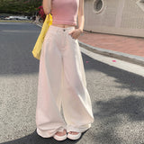 YC& Vintage High-Waisted Broad Legs Pants With A Sense Of Drag Spring And Summer Jeans Women & Trousers Lengthened