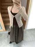 Korean Lazy Sun Protection Suit Women Summer Hanging Neck Vest Women Outside Kinest Long-Sleeved Shirt Top Two Sets
