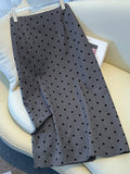 Grey Wave Half Dress Girl Spring Autumn 2025 New High-Waisted Temperament Suit Skirt Straight Bag Hip Skirt A Skirt