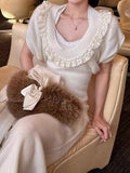 Yarn Drawing Small Lace Knitted Loose Knitted Coat Shoulder Temperament Design Top