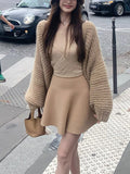 Audrey Delicate Girl Is Elegant Taut Wool Umbrella Skirts Slimy Skirt Autumn And Winter Pure Color